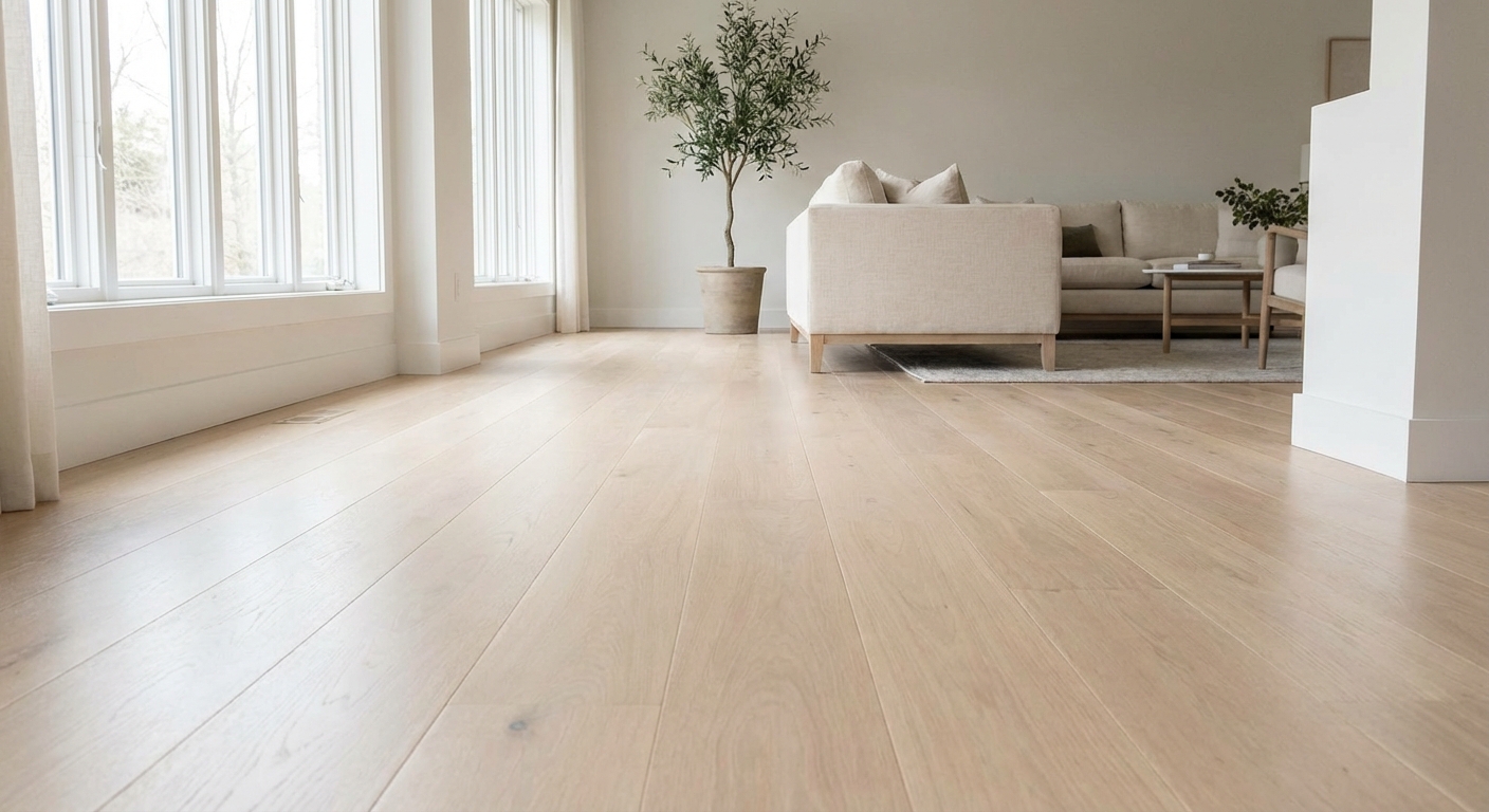 After: Hallway — Wide Plank White Oak